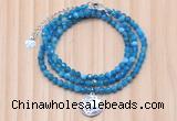 GMN7470 4mm faceted round apatite beaded necklace with constellation charm