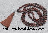 GMN749 Hand-knotted 8mm, 10mm red tiger eye 108 beads mala necklaces with tassel