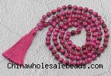 GMN754 Hand-knotted 8mm, 10mm red tiger eye 108 beads mala necklaces with tassel