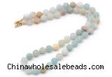 GMN7601 18 - 36 inches 8mm, 10mm matte amazonite beaded necklaces