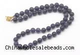 GMN7633 18 - 36 inches 8mm, 10mm matte amethyst beaded necklaces