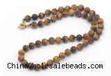 GMN7638 18 - 36 inches 8mm, 10mm matte yellow tiger eye beaded necklaces