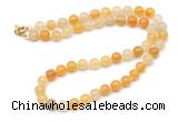 GMN7705 18 - 36 inches 8mm, 10mm round yellow aventurine beaded necklaces