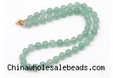 GMN7706 18 - 36 inches 8mm, 10mm round green aventurine beaded necklaces