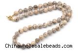 GMN7719 18 - 36 inches 8mm, 10mm round feldspar beaded necklaces