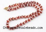 GMN7730 18 - 36 inches 8mm, 10mm round red Tibetan agate beaded necklaces