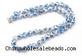 GMN7731 18 - 36 inches 8mm, 10mm round blue Tibetan agate beaded necklaces