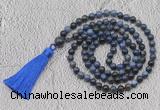 GMN775 Hand-knotted 8mm, 10mm dumortierite 108 beads mala necklaces with tassel