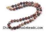 GMN7773 18 - 36 inches 8mm, 10mm round brecciated jasper beaded necklaces