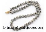 GMN7781 18 - 36 inches 8mm, 10mm round dalmatian jasper beaded necklaces