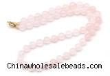GMN7792 18 - 36 inches 8mm, 10mm round rose quartz beaded necklaces
