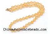 GMN7806 18 - 36 inches 8mm, 10mm round citrine beaded necklaces