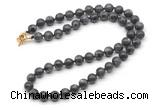 GMN7816 18 - 36 inches 8mm, 10mm round black labradorite beaded necklaces