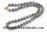 GMN7817 18 - 36 inches 8mm, 10mm round labradorite beaded necklaces