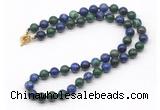 GMN7825 18 - 36 inches 8mm, 10mm round chrysocolla beaded necklaces