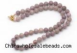 GMN7828 18 - 36 inches 8mm, 10mm round lepidolite beaded necklaces