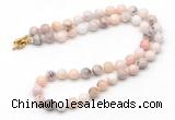 GMN7830 18 - 36 inches 8mm, 10mm round natural pink opal beaded necklaces