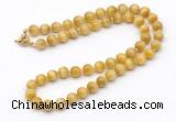 GMN7836 18 - 36 inches 8mm, 10mm round grade AA golden tiger eye beaded necklaces