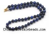 GMN7845 18 - 36 inches 8mm, 10mm round blue tiger eye beaded necklaces