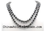 GMN8001 18 - 36 inches 8mm, 10mm black Tibetan agate 54, 108 beads mala necklaces