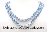 GMN8002 18 - 36 inches 8mm, 10mm blue Tibetan agate 54, 108 beads mala necklaces