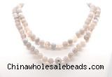 GMN8003 18 - 36 inches 8mm, 10mm grey banded agate 54, 108 beads mala necklaces