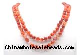 GMN8007 18 - 36 inches 8mm, 10mm red banded agate 54, 108 beads mala necklaces