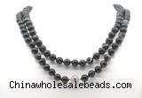 GMN8010 18 - 36 inches 8mm, 10mm black banded agate 54, 108 beads mala necklaces