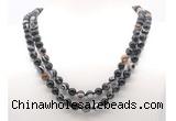 GMN8011 18 - 36 inches 8mm, 10mm black banded agate 54, 108 beads mala necklaces
