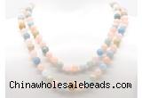 GMN8021 18 - 36 inches 8mm, 10mm morganite 54, 108 beads mala necklaces