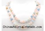 GMN8021 18 - 36 inches 8mm, 10mm morganite 54, 108 beads mala necklaces