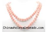 GMN8036 18 - 36 inches 8mm, 10mm Chinese pink opal 54, 108 beads mala necklaces