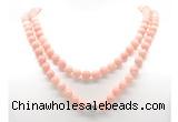 GMN8036 18 - 36 inches 8mm, 10mm Chinese pink opal 54, 108 beads mala necklaces