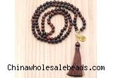 GMN8210 18 - 36 inches 8mm red tiger eye 54, 108 beads mala necklace with tassel