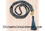 GMN8215 18 - 36 inches 8mm kambaba jasper 54, 108 beads mala necklace with tassel