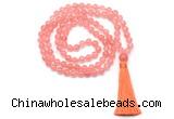 GMN8401 8mm, 10mm cherry quartz 27, 54, 108 beads mala necklace with tassel