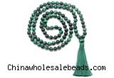 GMN8485 8mm, 10mm green tiger eye 27, 54, 108 beads mala necklace with tassel
