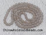 GMN902 Hand-knotted 8mm, 10mm matte grey agate 108 beads mala necklaces