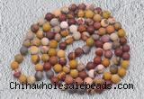 GMN921 Hand-knotted 8mm, 10mm matte mookaite 108 beads mala necklaces