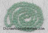 GMN922 Hand-knotted 8mm, 10mm matte green aventurine 108 beads mala necklaces