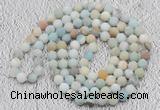 GMN923 Hand-knotted 8mm, 10mm matte amazonite 108 beads mala necklaces