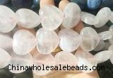 HGBS102 15 inches 28mm heart rose quartz gemstone beads wholesale
