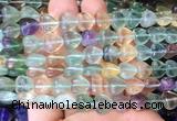 HGBS110 15 inches 10mm heart fluorite gemstone beads wholesale
