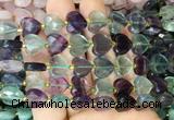 HGBS112 15 inches 12mm faceted heart fluorite beads wholesale