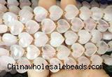 HGBS114 15 inches 12mm faceted heart rose quartz beads wholesale
