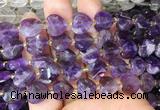 HGBS115 15 inches 12mm faceted heart amethyst beads wholesale
