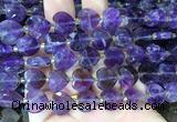 HGBS116 15 inches 12mm faceted heart amethyst beads wholesale