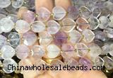 HGBS117 15 inches 12mm faceted heart amethyst beads wholesale
