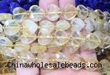 HGBS118 15 inches 12mm faceted heart citrine beads wholesale