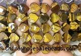 HGBS120 15 inches 12mm faceted heart yellow tiger eye beads wholesale